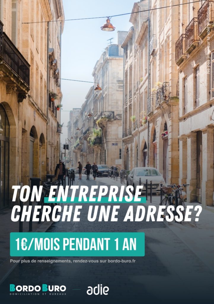 Ton entreprise cherche une adresse sur Bordeaux?
1€/mois pendant 1 an
domiciliation entreprise